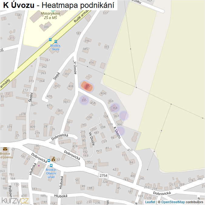 Mapa K Úvozu - Firmy v ulici.