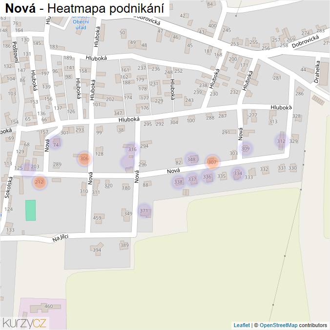 Mapa Nová - Firmy v ulici.
