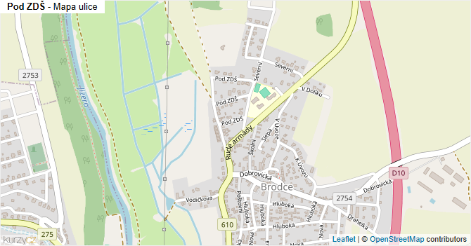 Pod ZDŠ - mapa ulice