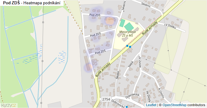 Pod ZDŠ - mapa podnikání