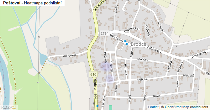 Poštovní - mapa podnikání