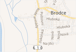 Rudé armády v obci Brodce - mapa ulice