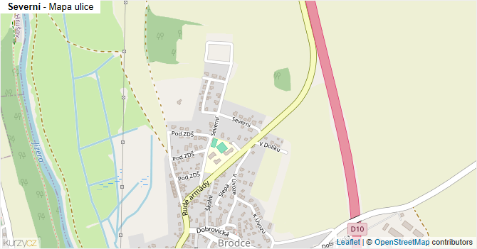 Severní - mapa ulice