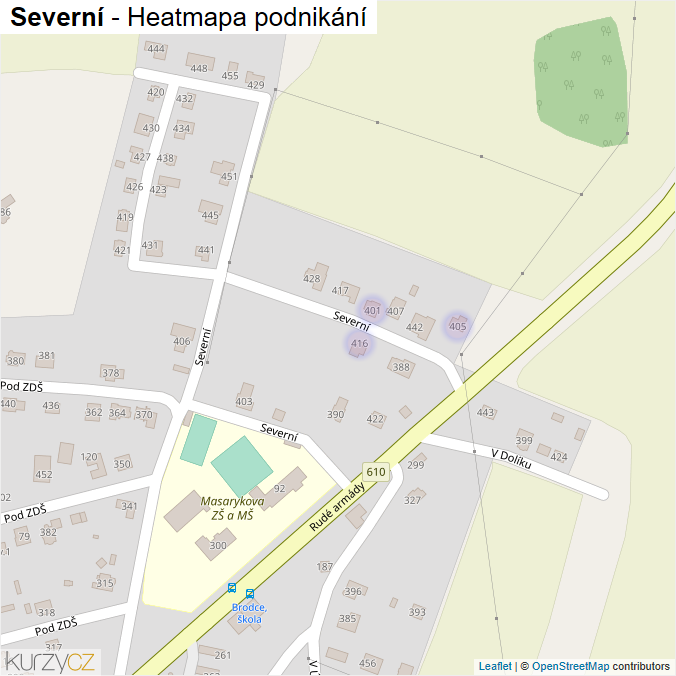 Mapa Severní - Firmy v ulici.