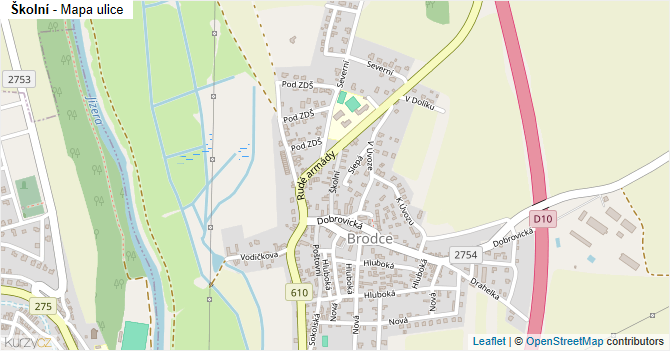 Školní - mapa ulice