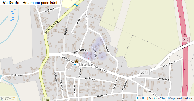 Ve Dvoře - mapa podnikání