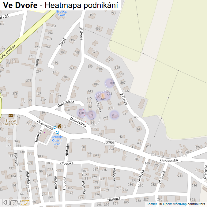 Mapa Ve Dvoře - Firmy v ulici.