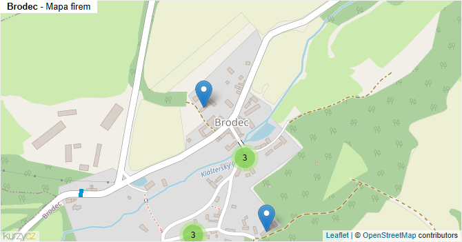 Brodec - mapa firem