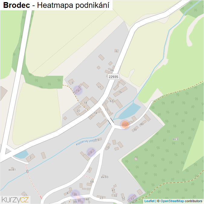 Mapa Brodec - Firmy v části obce.