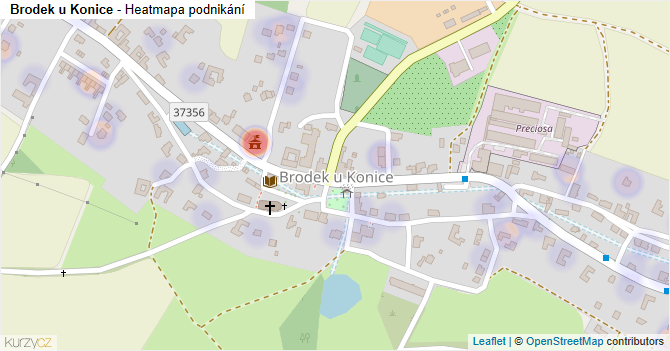 Brodek u Konice - mapa podnikání