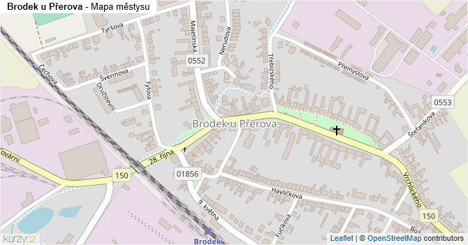 Brodek u Přerova - mapa městysu