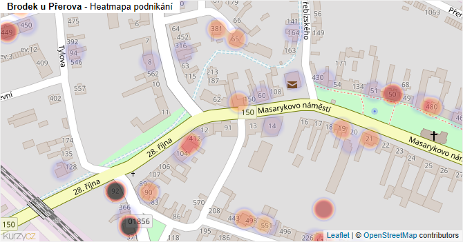 Brodek u Přerova - mapa podnikání