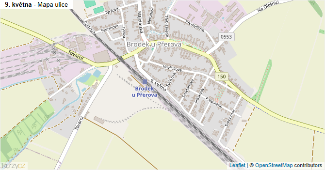9. května - mapa ulice
