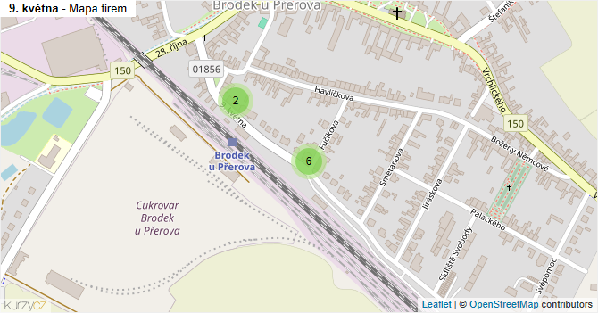 9. května - mapa firem