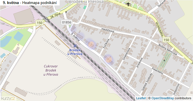9. května - mapa podnikání