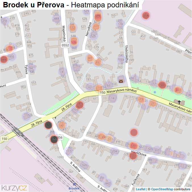 Mapa Brodek u Přerova - Firmy v části obce.