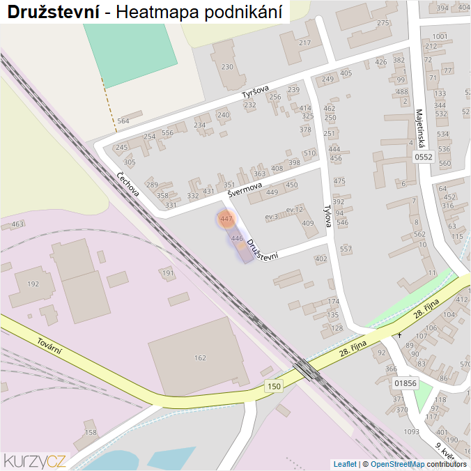 Mapa Družstevní - Firmy v ulici.