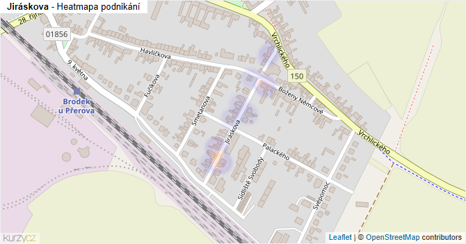 Jiráskova - mapa podnikání