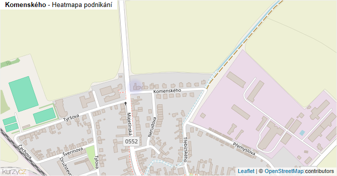 Komenského - mapa podnikání
