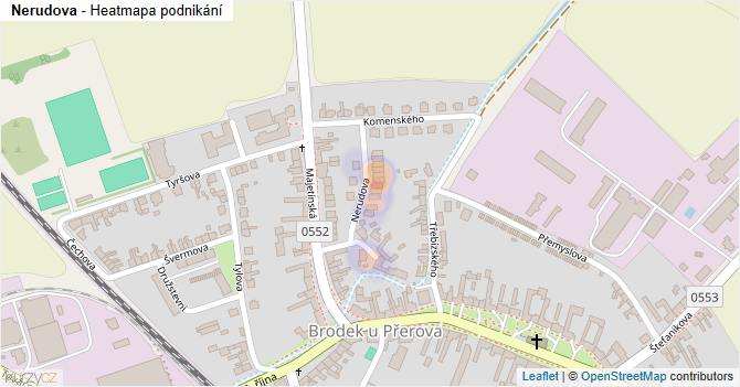 Nerudova - mapa podnikání