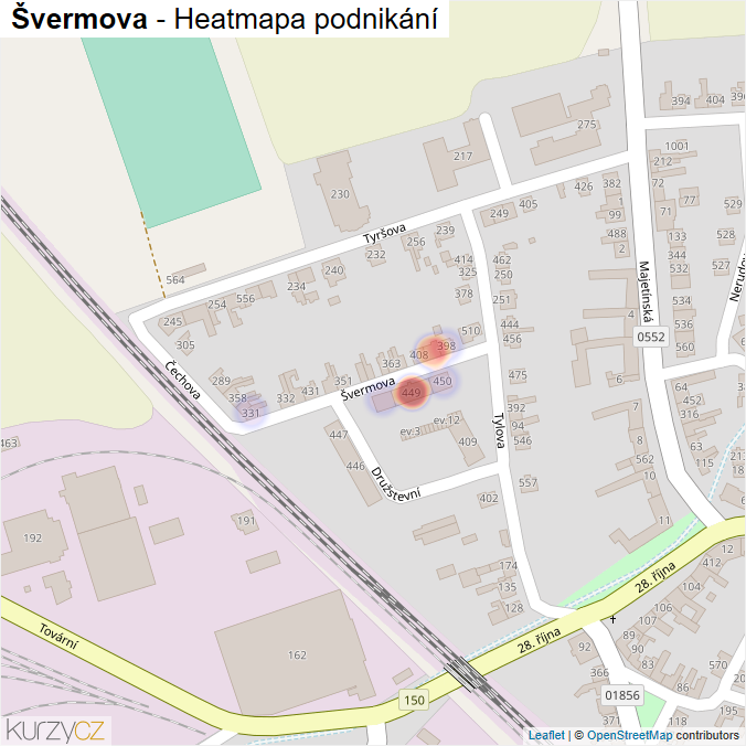 Mapa Švermova - Firmy v ulici.