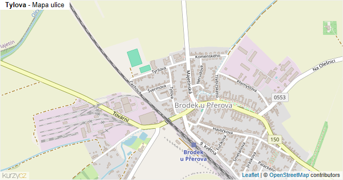 Tylova - mapa ulice