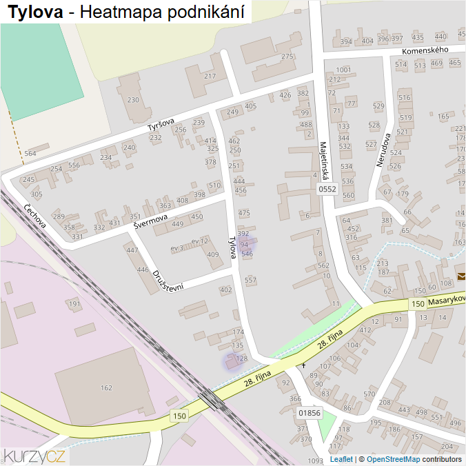 Mapa Tylova - Firmy v ulici.