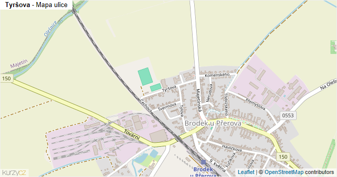 Tyršova - mapa ulice