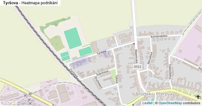 Tyršova - mapa podnikání