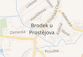 Brodek u Prostějova v obci Brodek u Prostějova - mapa části obce