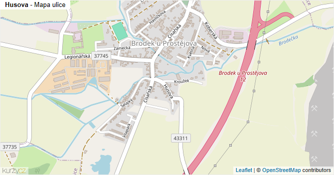 Husova - mapa ulice