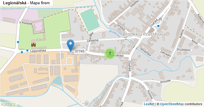 Legionářská - mapa firem