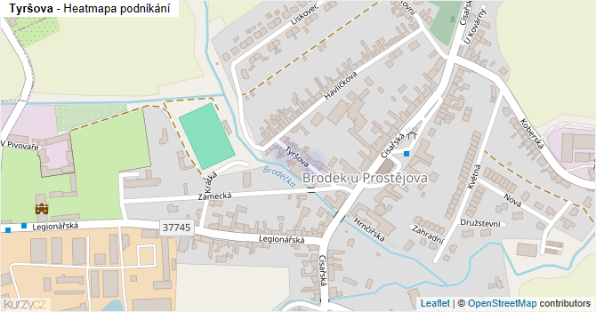 Tyršova - mapa podnikání