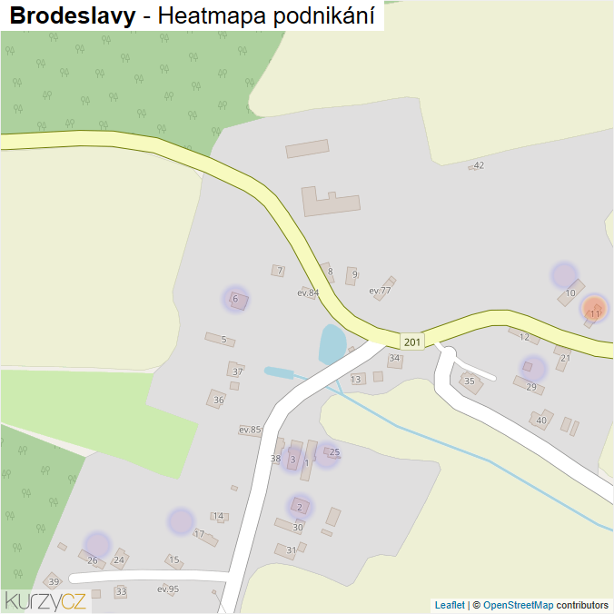 Mapa Brodeslavy - Firmy v části obce.