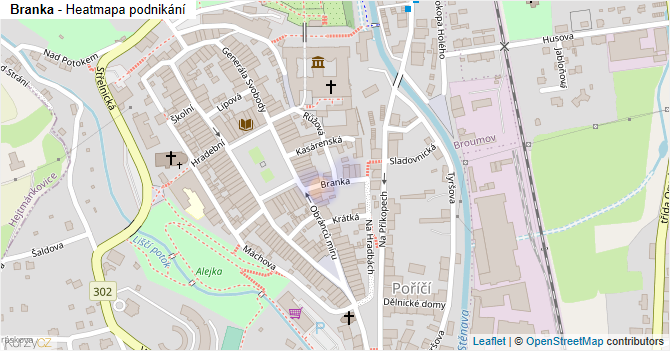 Branka - mapa podnikání