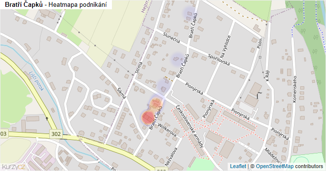Bratří Čapků - mapa podnikání