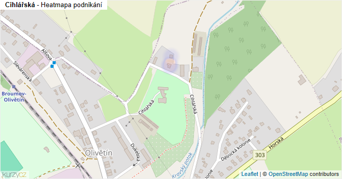 Cihlářská - mapa podnikání