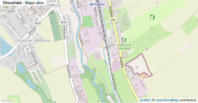 Dřevařská - mapa ulice