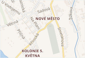 Křinická v obci Broumov - mapa ulice