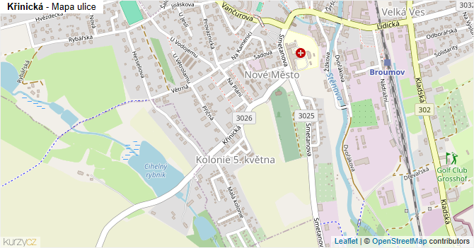 Křinická - mapa ulice