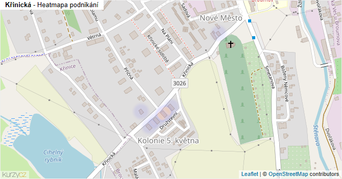 Křinická - mapa podnikání