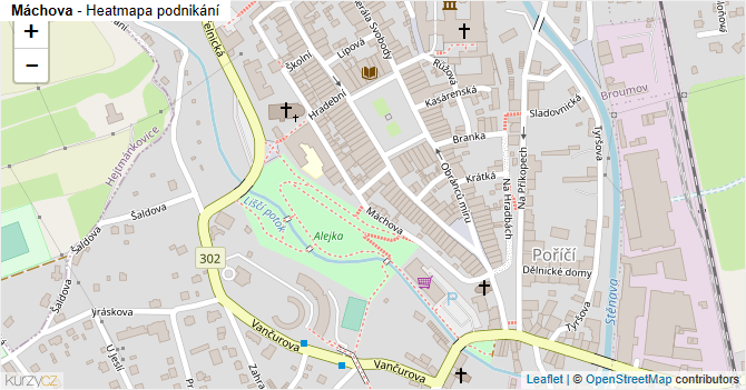 Máchova - mapa podnikání