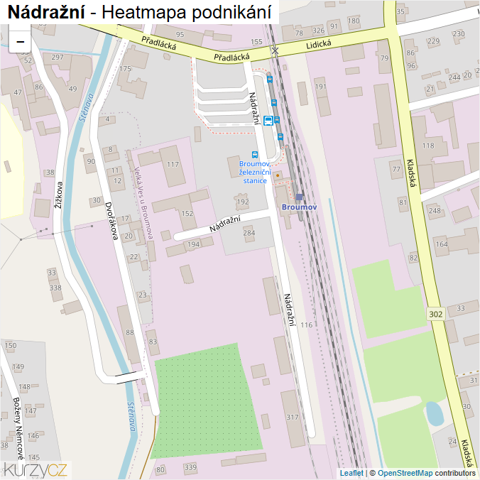 Mapa Nádražní - Firmy v ulici.