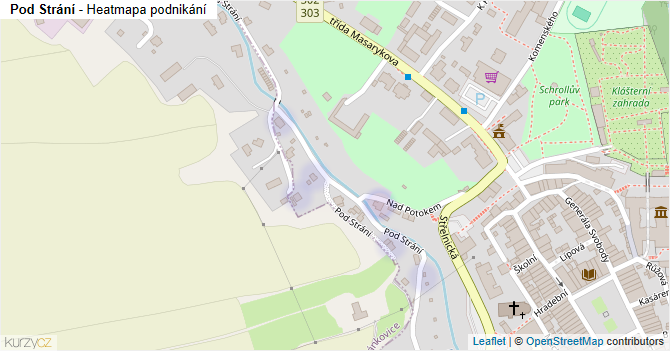 Pod Strání - mapa podnikání