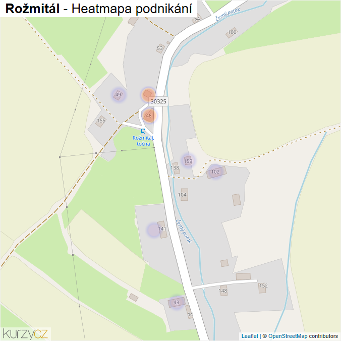 Mapa Rožmitál - Firmy v části obce.