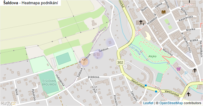 Šaldova - mapa podnikání