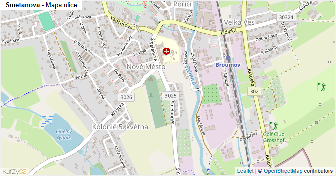 Smetanova - mapa ulice