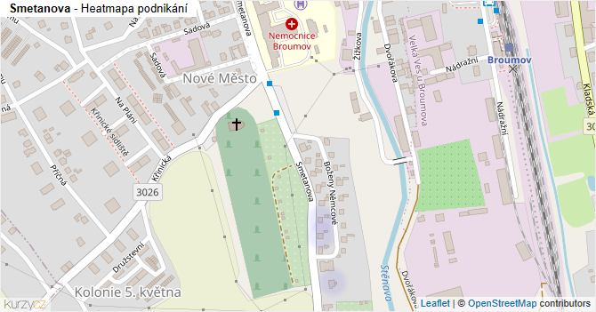 Smetanova - mapa podnikání