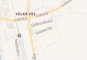 Solidarity v obci Broumov - mapa ulice