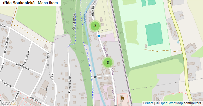 třída Soukenická - mapa firem